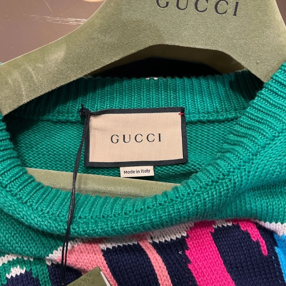 Men’s Gucci cotton/wool Cable knit sweater size large made in Italy NWT
